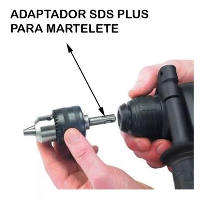 Imagem de Mandril Para Furadeira Adaptador 1l2 Sds Plus Martelete Bosch Makita Skil Com Adaptador Chave 3Pçs