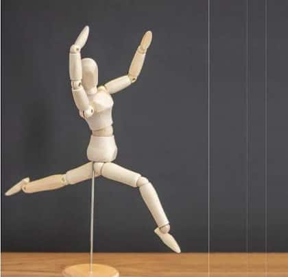 Imagem de Manequim Boneco Articulado de Madeira Flexível 21cm 055517 - Lilian