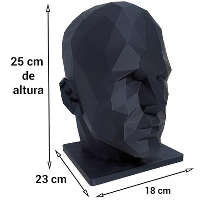 Imagem de Manequim Cabeça Expositor Para Boné e Óculos Masculino 3d Preto