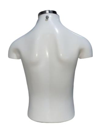 Imagem de Manequim infantil unissex (Busto veste 3 a 6 anos)branco com tampa de metal.