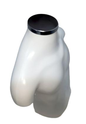 Imagem de Manequim infantil unissex (Busto veste 3 a 6 anos)branco com tampa de metal.