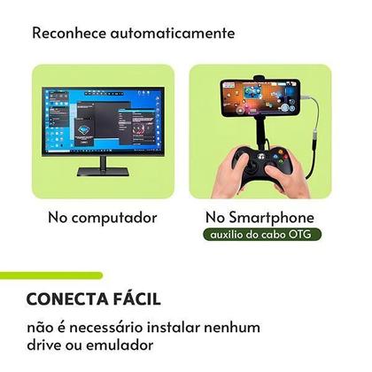 Imagem de Manete Compatível Com Xbox 360 Com Fio Usb 2.5M Pc Celular