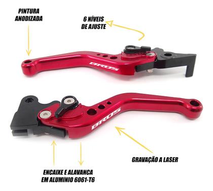 Imagem de Manete Esportivo Bros 125 150 160 Freio Disco Gravado Laser