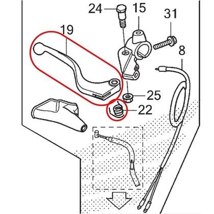 Imagem de Manete Freio + Mola Retorno Start 160 Cbs 2018 Até 2024
