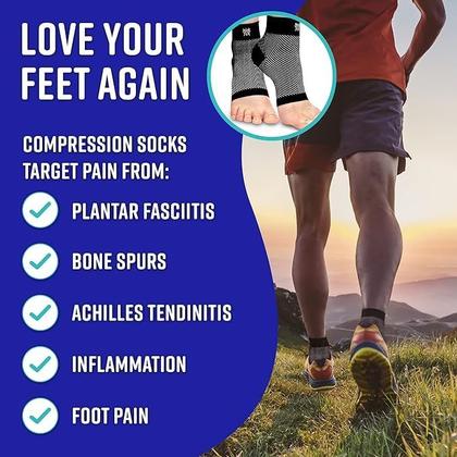 Imagem de Manga de compressão Bitly Plantar Fasciitis Socks Nude L