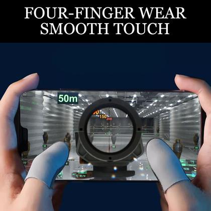 Imagem de Mangas de dedo para jogos Jawfait Silver Fiber, 12 unidades