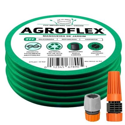 Mangueira Agroflex 100 M Com Kit Esg. + Engate Tramontina Imagem de Mangueira Agroflex 100 M Com Kit Esg. + Engate Tramontina