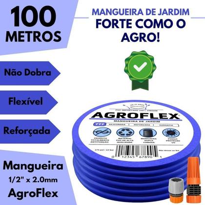 Imagem de Mangueira Agroflex 100 Metros + Esguicho Tramontina