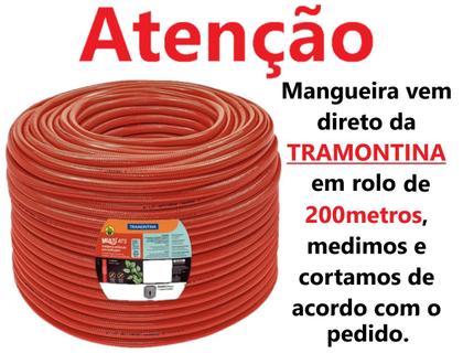 Imagem de Mangueira Antitorção ATS 3 Camadas Kit Esguicho C/Suporte 25metros Tramontina