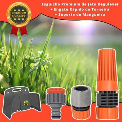 Imagem de Mangueira AquaFlex Laranja 1/2 x 20m + Kit Irrigação