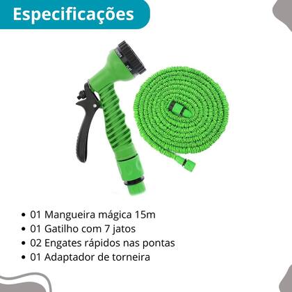 Imagem de Mangueira Compacta Retrátil Verde 15m  Para Uso Diário
