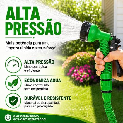 Imagem de Mangueira de Jardim 30m Expansível com Pistola de Alta Vazão e Adaptadores