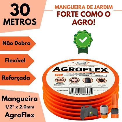 Imagem de Mangueira De Jardim Agroflex 30Mts E Suporte Tramontina