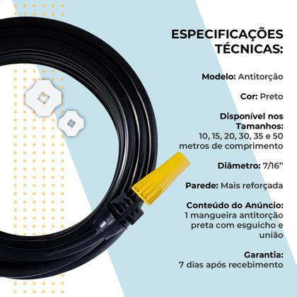 Imagem de Mangueira de Jardim Antitorção Parede Reforçada com Esguicho e União Azul