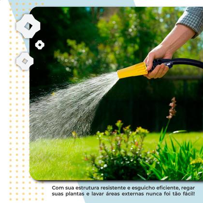 Imagem de Mangueira de Jardim Antitorção Parede Reforçada com Esguicho e União Azul