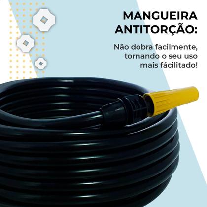 Imagem de Mangueira de Jardim Antitorção Parede Reforçada com Esguicho e União Azul