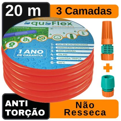 Imagem de Mangueira de Jardim AquaFlex Trançada Antitorção 20Mts