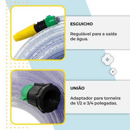 Imagem de Mangueira de Jardim Trançada com Esguicho e União Resistente Várias Metragens