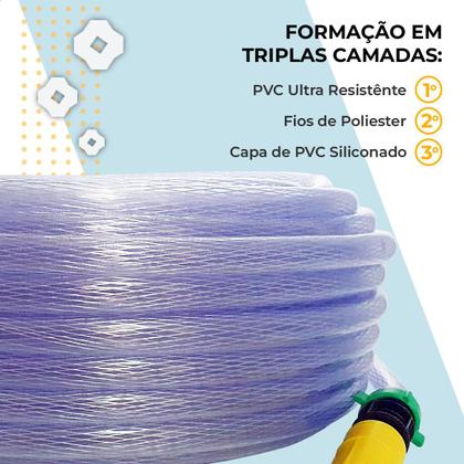 Imagem de Mangueira de Jardim Trançada com Esguicho e União Resistente Várias Metragens