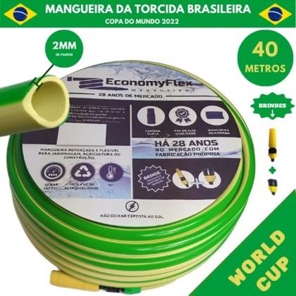 Imagem de Mangueira de jardim Verde/Amarela 40M - Copa do Mundo