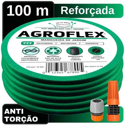 Imagem de Mangueira Doméstica Agroflex 100 Metros E Conj. Tramontina