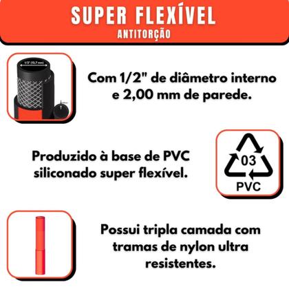 Imagem de Mangueira Doméstica AquaFlex AntiTorção 15 Mts + Suporte