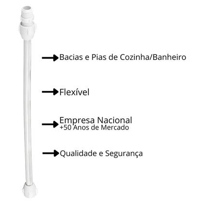 Imagem de Mangueira Engate Flexível 30cm 1/2 C/ Niple P/ Pia Privada