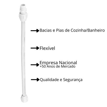 Imagem de Mangueira Engate Flexível 40cm 1/2 Pia Privada C/ Niple