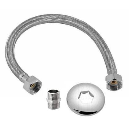 Imagem de Mangueira Engate Flexível Aço Inox 60 Cm 1/2 Entrada Luxo CasaGrande Mundial - Um Novo Conceito.