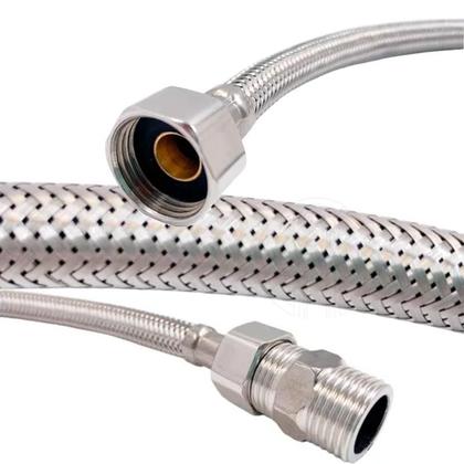 Imagem de Mangueira Engate Flexível Aço Inox 60 Cm 1/2 Entrada Luxo CasaGrande Mundial - Um Novo Conceito.