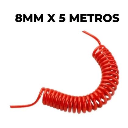 Imagem de Mangueira Espiral Tubo Pu Espiral 8mm X 5 Metros Vermelho
