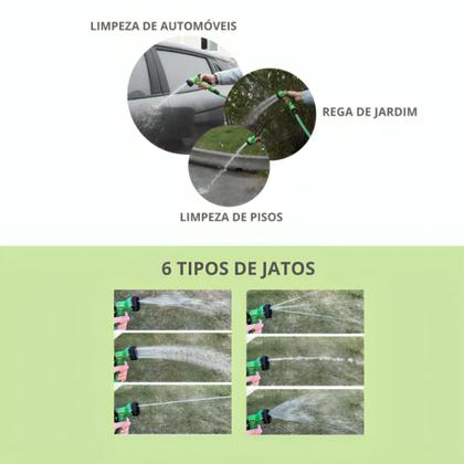 Imagem de Mangueira Expansível de Jardim 30m com Pistola e Esguicho 6 Tipos de Jato