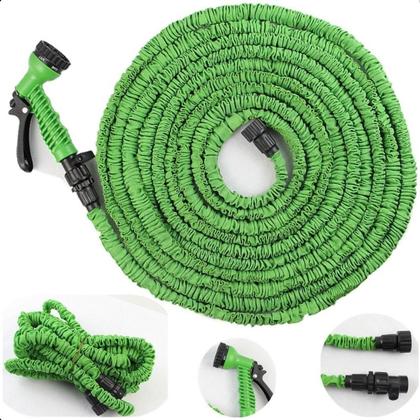 Imagem de Mangueira Expansível Retrátil Verde 15m  Compacta e Leve para Jardinagem