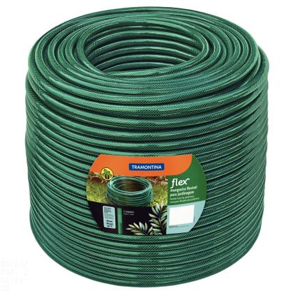 Mangueira Flex 3/4" Tramontina Verde em PVC 3 Camadas 50 m Imagem de Mangueira Flex 3/4" Tramontina Verde em PVC 3 Camadas 50 m