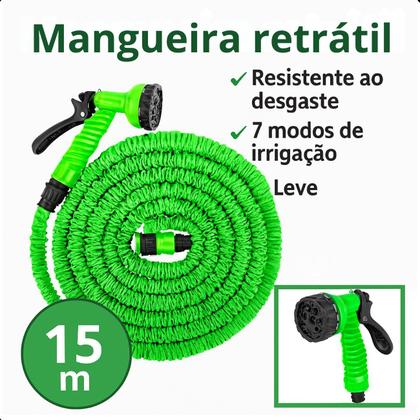 Imagem de Mangueira Flexível Retrátil 15m  Azul Compacta e Funcional