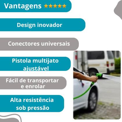 Imagem de Mangueira Flexível Retrátil Azul 15m  Compacta e Funcional para Uso Externo