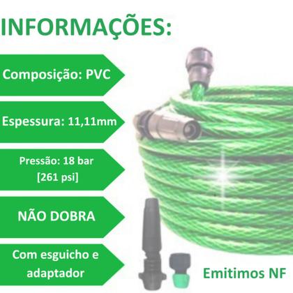 Imagem de Mangueira Jardim 20 Metros Flexivel Antitorção Trançada Reforçada Resistente Kit com Esguicho e Conector Tripla Camada Não Dobra Qualidade