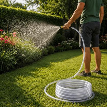 Imagem de Mangueira Jardim 50 Metros 1/2 Trançada Reforçada Flexível Anti Dobra Irrigação Quintal Lavagem