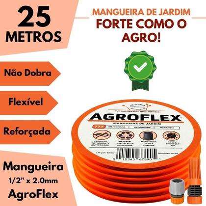 Imagem de Mangueira Jardim Agroflex 25 Mt + Kit Esg. Tramontina