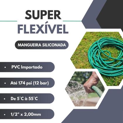 Imagem de Mangueira Jardim AgroFlex 50Metros e Kit Esguicho Tramontina