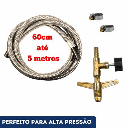 Imagem de Mangueira Malha de Aço Flexível Revestida Alta Pressão Tamanho:60 cm