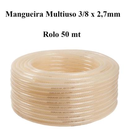 Imagem de Mangueira Multiuso Trançada Para Gás 3/8 2,7Mm Rolo 50 Mt