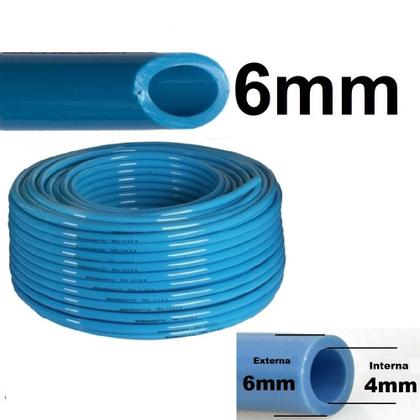 Imagem de Mangueira Pneumática De Poliuretano Tubo Pu 6mm  Azul - 10 m