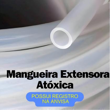 Imagem de Mangueira Silicone Oxigênio Atóxica 10x6mm Extensão Extensor Pronga Hospitalar autoclavável