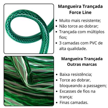 Imagem de Mangueira Trançada 30m Slim Verde com Engate e Esguicho Force Line