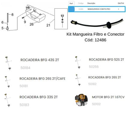 Imagem de Mangueiras Com Filtro Para Roçadeira BFG 52 2t Buffalo 12486