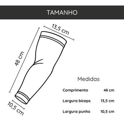 Imagem de Manguito Esportivo UV50 com Proteção Solar  Kit 2 Pares Preto e Cinza para Corrida e Ciclismo