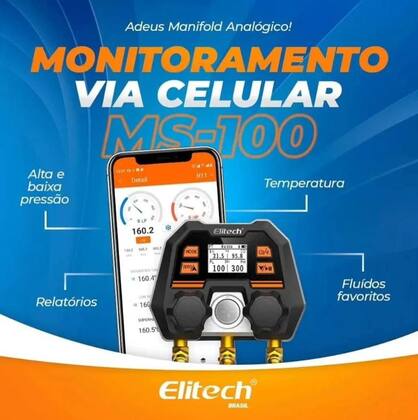 Imagem de Manifold Digital 2 Vias Com Bluetooth Ms100 Elitech