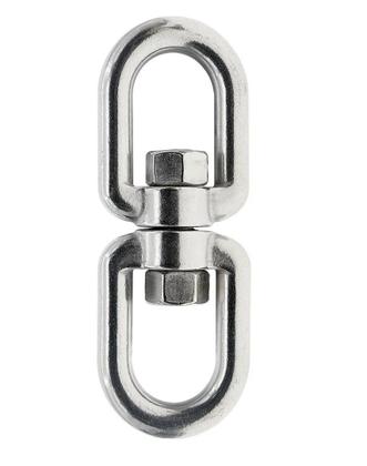 Imagem de Manilha Dupla Tornel Inox Destorcedor Inox 6mm Cabos Barco