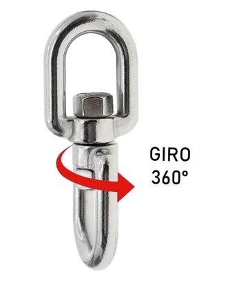 Imagem de Manilha Dupla Tornel Inox Destorcedor Inox 6mm Cabos Barco